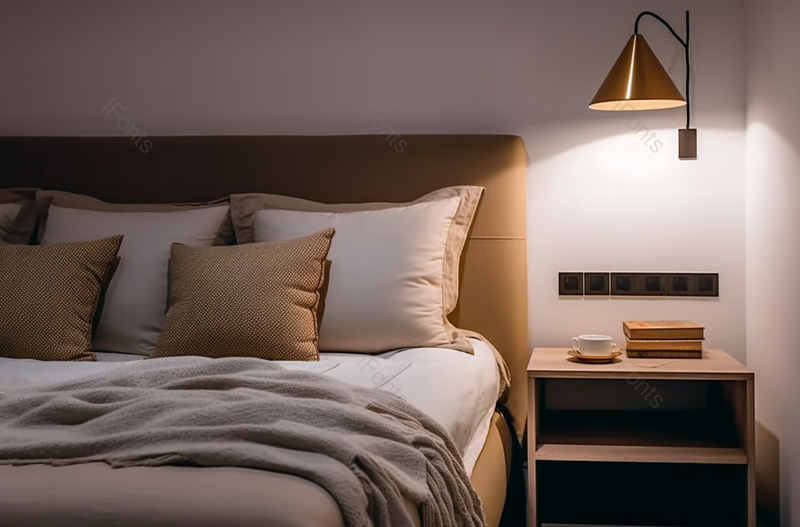 样板间卧室床头柜区域摄影图,高清,摄影图,摄影图片,图片大全,摄影图免费下载